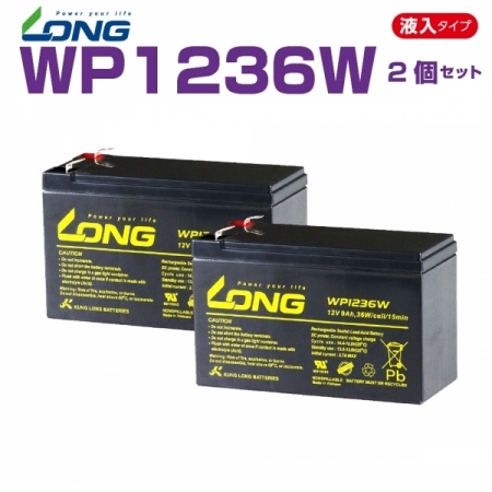 LONGバッテリー WP1236Ｗ 2個セット UPS (無停電電源装置) 12V9Ah